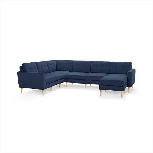 Rent to own Burrow - Mid-Century Nomad 6-Seat Corner Sectional with Chaise - Navy Blue