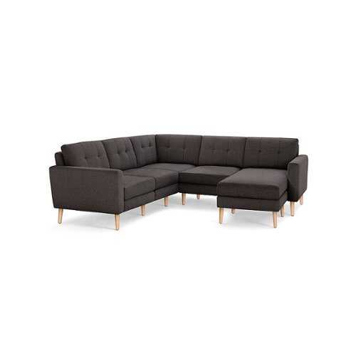 Rent to own Burrow - Mid-Century Nomad 5-Seat Corner Sectional with Chaise - Charcoal