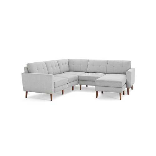 Rent to own Burrow - Mid-Century Nomad 5-Seat Corner Sectional with Chaise - Crushed Gravel