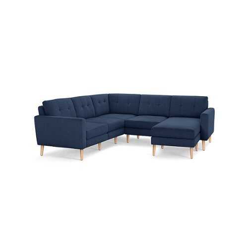 Rent to own Burrow - Mid-Century Nomad 5-Seat Corner Sectional with Chaise - Navy Blue