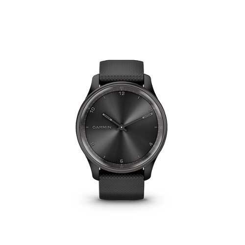 Garmin - vívomove Trend Hybrid Smartwatch 40 mm Fiber-Reinforced Polymer - Slate Stainless Steel with Black Band