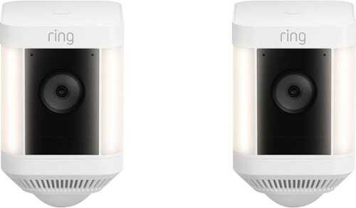 Rent to own Ring - Spotlight Cam Plus Outdoor/Indoor Wireless 1080p Battery Surveillance Camera 2pk - White