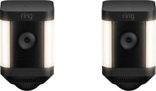 Rent to own Ring - Spotlight Cam Plus Outdoor/Indoor Wireless 1080p Battery Surveillance Camera 2pk - Black