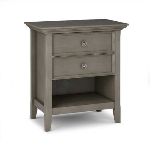 Rent to own Simpli Home - Amherst Bedside Table - Farmhouse Grey