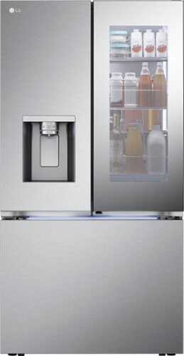 Rent to own LG - 25.5 Cu. Ft. French Door Counter-Depth Smart Refrigerator  with Mirror InstaView - Stainless steel