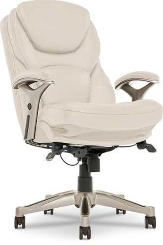 Rent to own Serta - Back in Motion Health & Wellness Office Chair with Adjustable Arms - Bonded Leather - Ivory