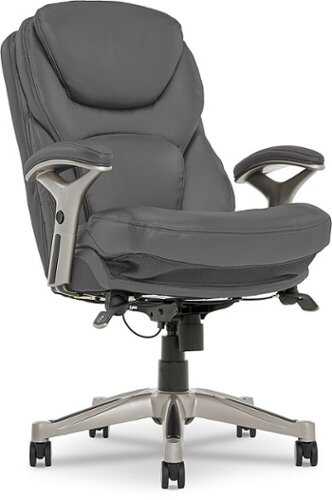 Rent to own Serta - Back in Motion Health & Wellness Office Chair with Adjustable Arms - Bonded Leather - Gray