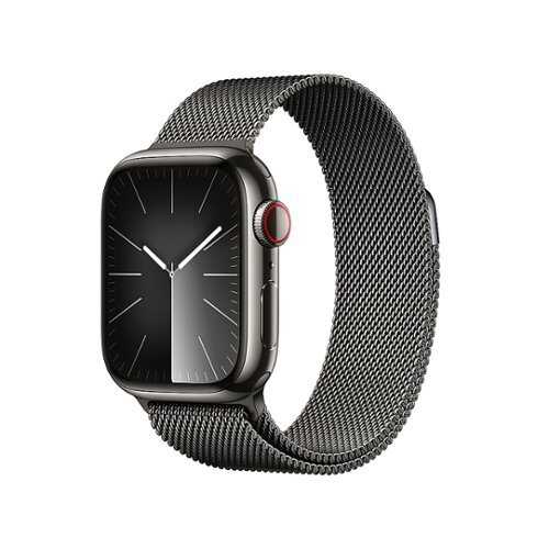 Rent to own Apple Watch Series 9 GPS + Cellular 41mm Graphite Stainless Steel Case with Graphite Milanese Loop - Graphite