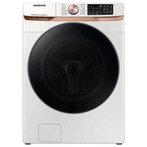 Rent to own Samsung - 5.0 cu. ft. Extra Large Capacity Smart Front Load Washer with Super Speed Wash and Steam - Ivory