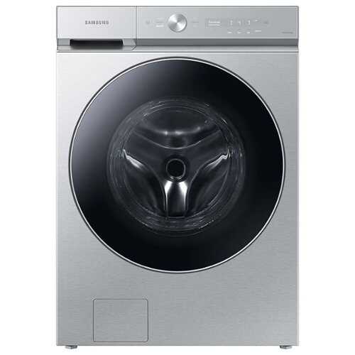 Rent to own Samsung - Bespoke 5.3 cu. ft. Ultra Capacity Front Load Washer with AI OptiWash and Auto Dispense - Silver Steel