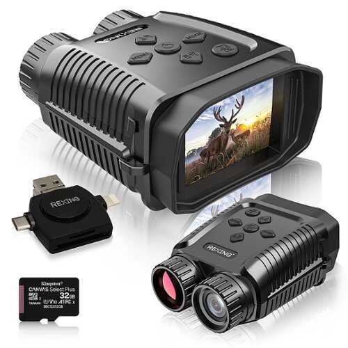 Rent To Own - Rexing - B1 Mini 1080p Digital Night Vision Binocular Infrared Digital Camera - Black