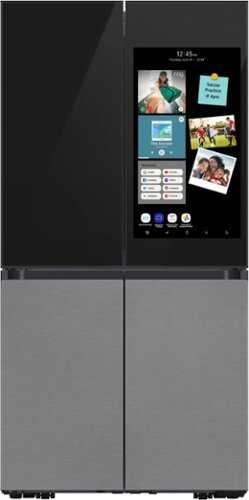 Rent To Own - Samsung - 23 cu. ft. Bespoke Counter Depth 4-Door Flex™ Refrigerator with Family Hub™+ - Charcoal Glass Top