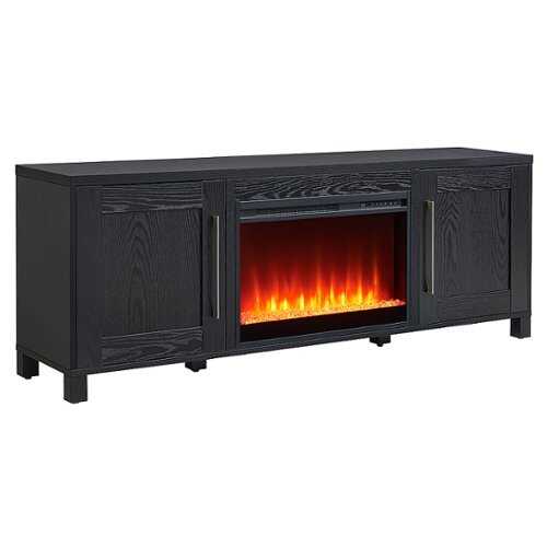 Rent to own Camden&Wells - Chabot Crystal Fireplace TV Stand for Most TVs up to 80" - Black Grain