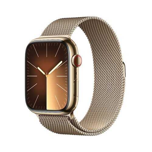 Rent to own Apple Watch Series 9 (GPS + Cellular) 45mm Gold Stainless Steel Case with Gold Milanese Loop - Gold