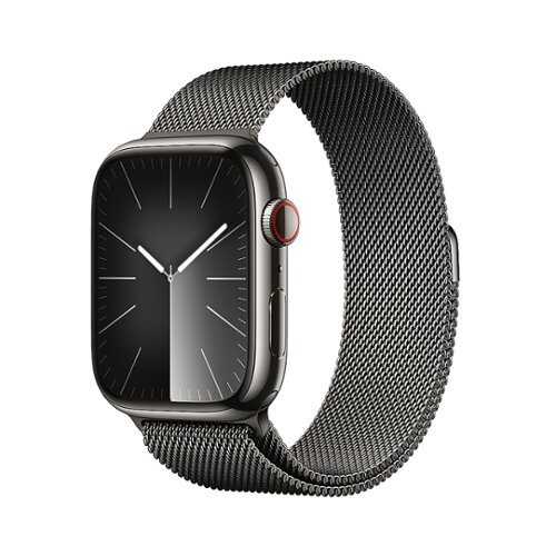 Rent to own Apple Watch Series 9 GPS + Cellular 45mm Graphite Stainless Steel Case with Graphite Milanese Loop - Graphite