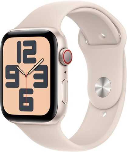Rent to own Apple Watch SE (GPS + Cellular) 44mm Starlight Aluminum Case with Starlight Sport Band - S/M - Starlight