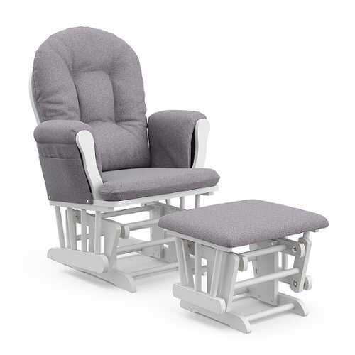 Rent to own Storkcraft - Hoop Glider and Ottoman - White/Gray Swirl
