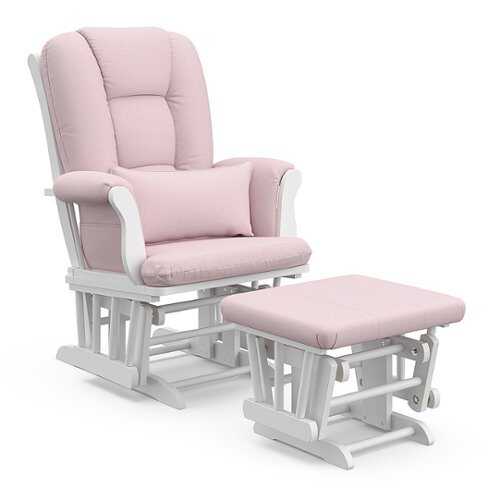 Rent to own Storkcraft - Tuscany Glider and Ottoman - White/Pink Swirl