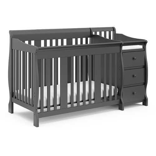Rent to own Storkcraft - Portofino 5-in-1 Convertible Crib and Changer - Gray