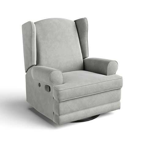 Rent to own Storkcraft - Serenity Wingback Upholstered Recline Glider - Steel