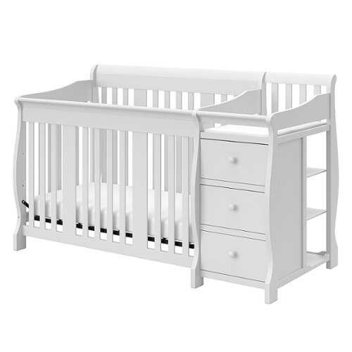 Rent to own Storkcraft - Portofino 5-in-1 Convertible Crib and Changer - White