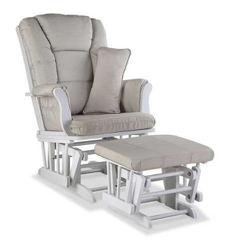 Rent to own Storkcraft - Tuscany Glider and Ottoman - White/Taupe Swirl