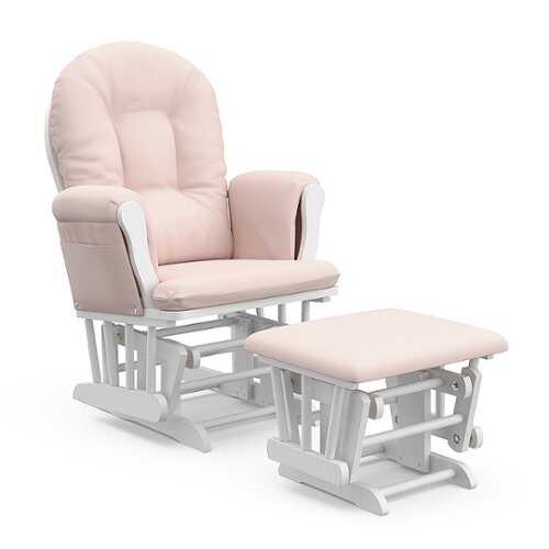 Rent to own Storkcraft - Hoop Glider and Ottoman - White/Pink