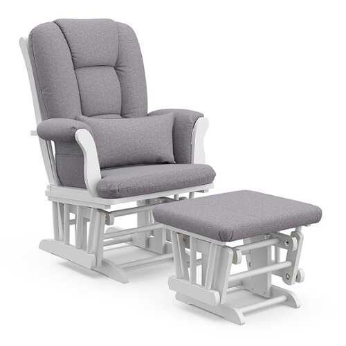 Rent to own Storkcraft - Tuscany Glider and Ottoman - White/Gray Swirl