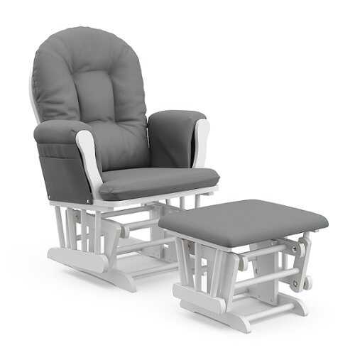 Rent to own Storkcraft - Hoop Glider and Ottoman - White/Gray