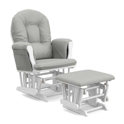 Rent to own Storkcraft - Hoop Glider and Ottoman - White/Light Gray