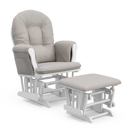 Rent to own Storkcraft - Hoop Glider and Ottoman - White/Taupe Swirl