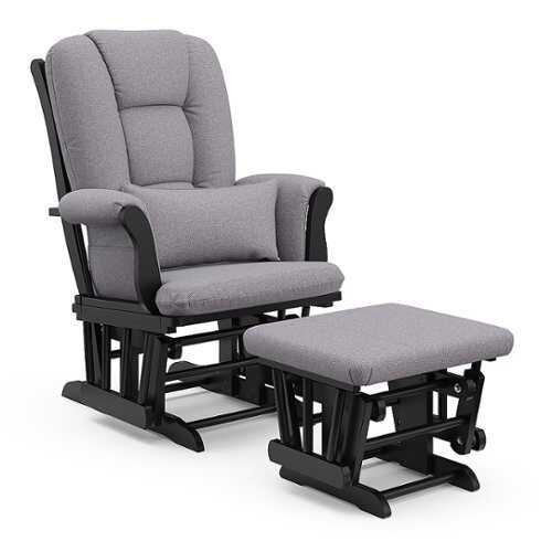 Rent to own Storkcraft - Tuscany Glider and Ottoman - Black/Gray Swirl