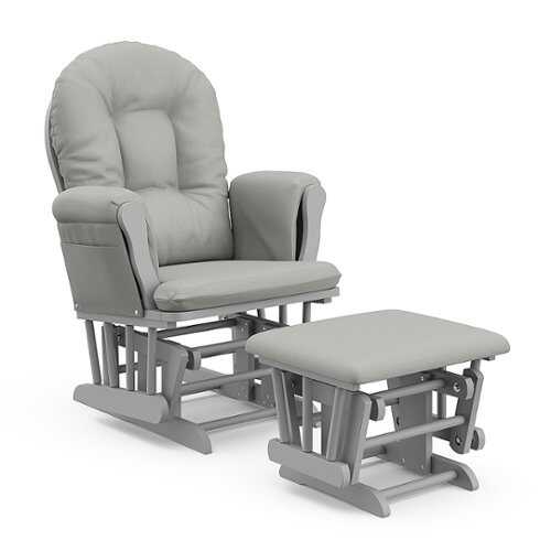 Rent to own Storkcraft - Hoop Glider and Ottoman - Pebble Gray/Light Gray