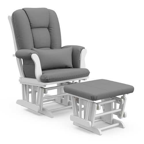 Rent To Own - Storkcraft - Tuscany Glider and Ottoman - White/Gray