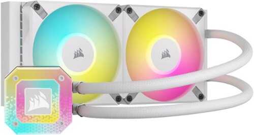 Rent to own CORSAIR - iCUE H100i ELITE CAPELLIX XT Liquid CPU Cooler with RGB Lighting - White