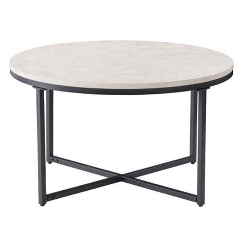 Rent to own CorLiving - Ayla Marbled Effect Coffee Table - White and Black