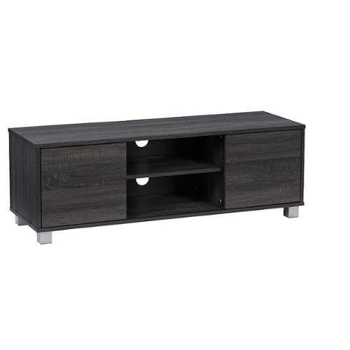 Rent to own CorLiving - Hollywood Wood Grain TV Stand with Doors for TVs up to 55" - Dark Grey