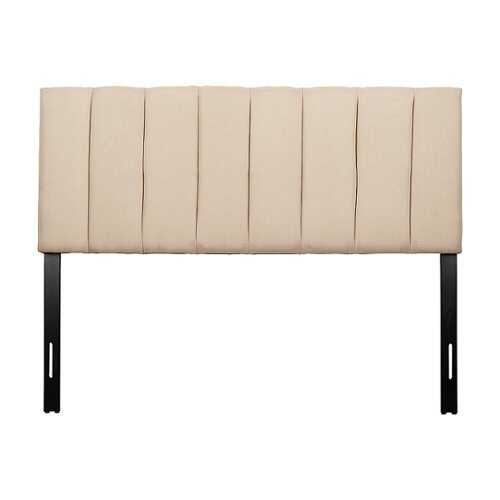 Rent to own CorLiving - Helena Channel Tufted Velvet Queen Headboard - Cream