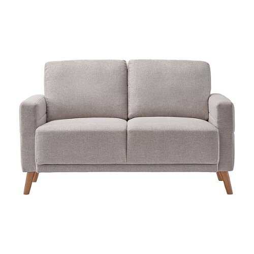 Rent to own CorLiving - Clara 2 Seat Fabric Sofa Loveseat with wood legs - Light Grey