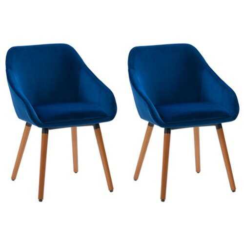 Rent to own CorLiving - Ayla Velvet Side Chair - Navy Blue