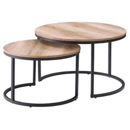 Rent to own CorLiving - Fort Worth Wood Grain Finish Nesting Coffee Table - Brown