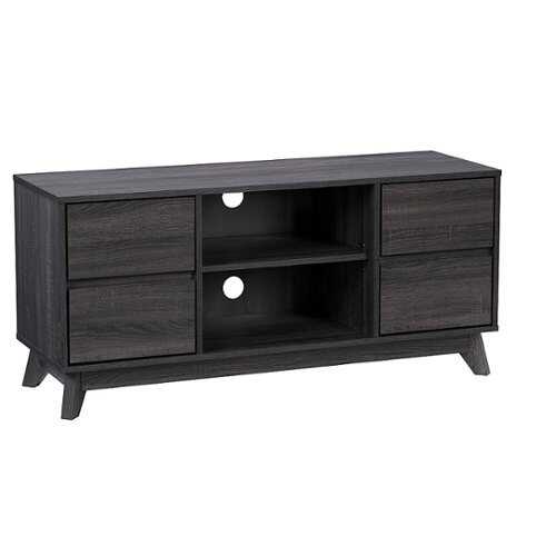 Rent to own CorLiving - Hollywood Wood Grain TV Stand with Drawers for TVs up to 55" - Dark Grey