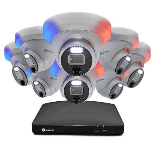 Rent to own Swann - Enforcer 1080p, 8-Channel, 8-Dome Camera, Indoor/Outdoor Wired 1080p 1TB DVR Home Security Camera System