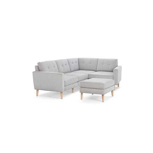 Rent to own Burrow - Mid-Century Nomad 4-Seat Corner Sectional with Ottoman - Crushed Gravel