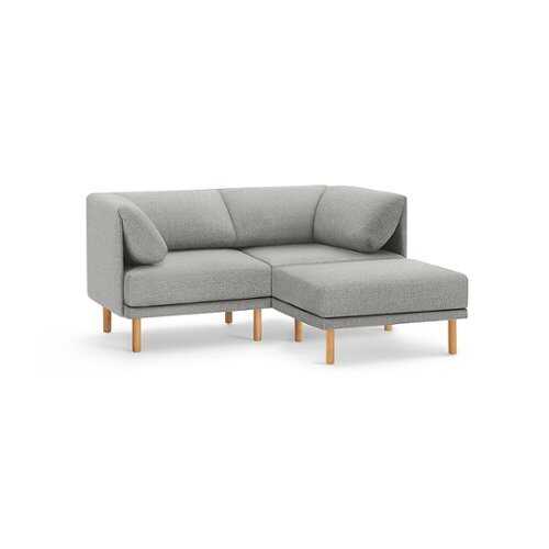 Rent to own Burrow - Contemporary Range 2-Seat Sofa with Attachable Ottoman - Stone Gray