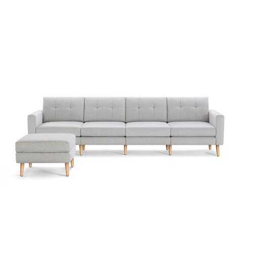 Rent to own Burrow - Mid-Century Nomad King Sofa with Ottoman - Crushed Gravel