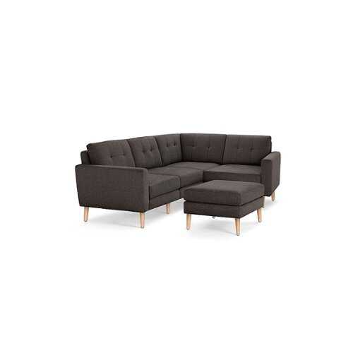 Rent to own Burrow - Mid-Century Nomad 4-Seat Corner Sectional with Ottoman - Charcoal