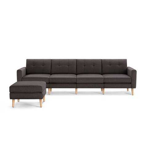 Rent to own Burrow - Mid-Century Nomad King Sofa with Ottoman - Charcoal