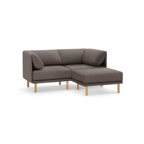 Rent to own Burrow - Contemporary Range 2-Seat Sofa with Attachable Ottoman - Heather Charcoal
