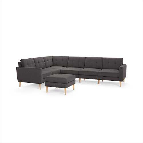 Rent to own Burrow - Mid-Century Nomad 6-Seat Corner Sectional with Ottoman - Charcoal